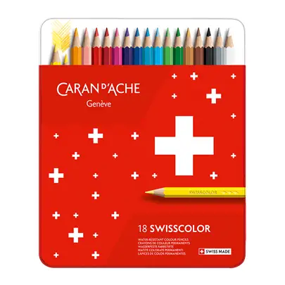 Caran D'ache - Water-Resistant Colored Pencils - 18 Set