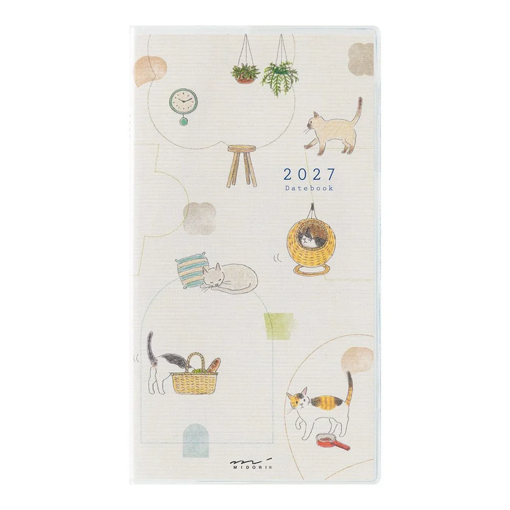 Midori - 2027 Slim Pocket Diary - Cat