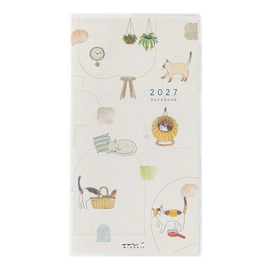 Midori - 2027 Slim Pocket Diary - Cat