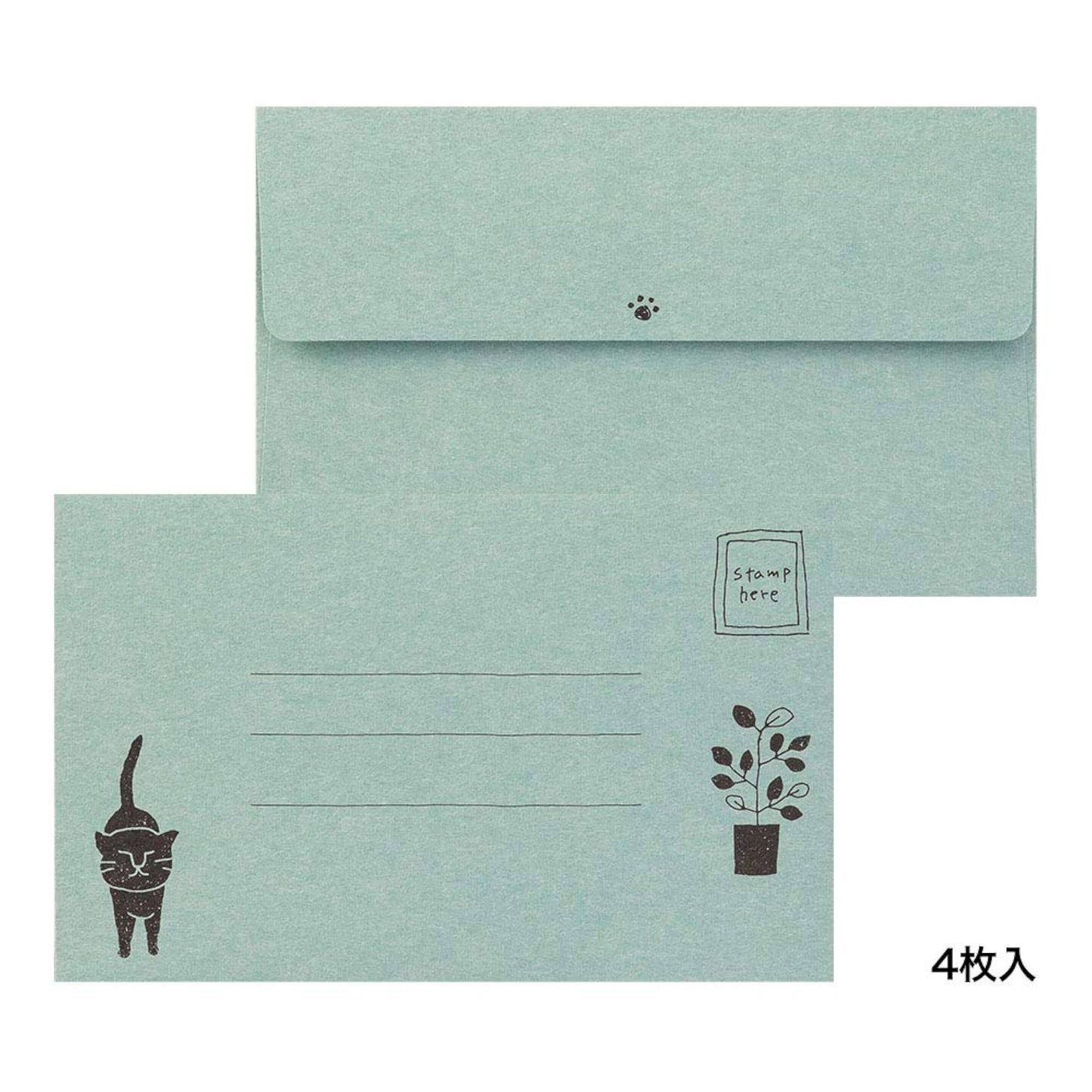 Midori - Letter Set - Smiling Cat