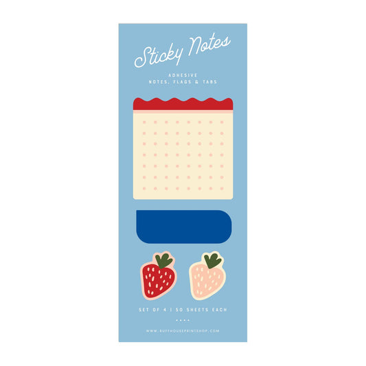 Ruff House Print Shop - Strawberry Sticky Note Set