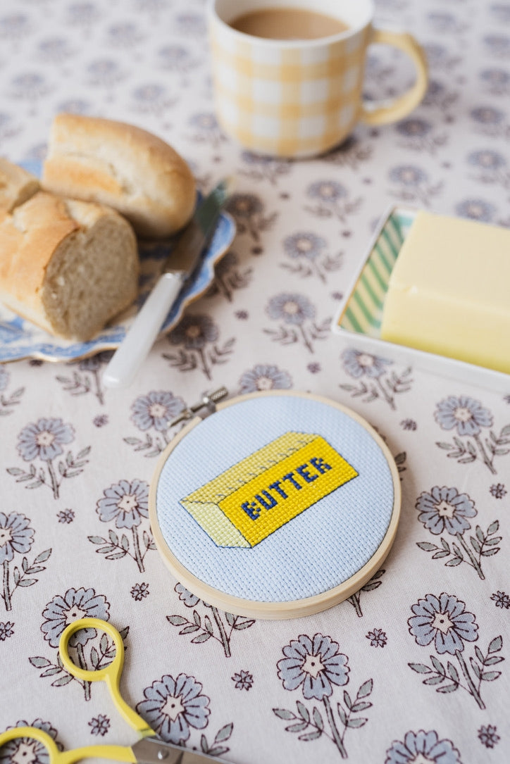 Cotton Clara Butter Cross Stitch Kit for Beginners
