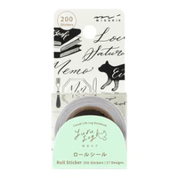 Midori - Yuru Log Sticker Roll - Calligraphy