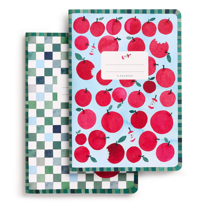 E. Frances Paper - Stitched Notebook - Apple a Day 2-pack