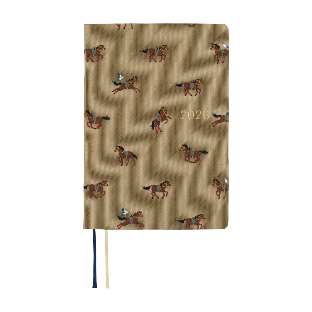 Hobonichi Techo HON 2026 - A6 Bow & Tie - Galloping Horses