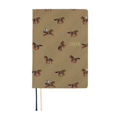 Hobonichi Techo HON 2026 - A6 Bow & Tie - Galloping Horses