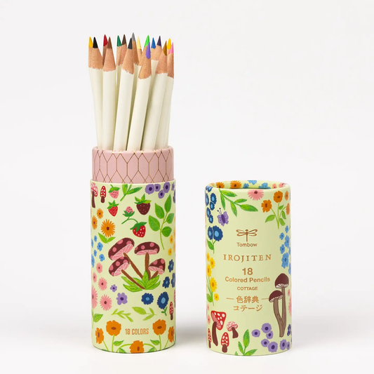 Tombow Irojiten Desk Cup - 18 Cottage Colored Pencils