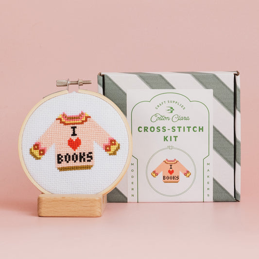 Cotton Clara I Love Books Cross Stitch for Beginners