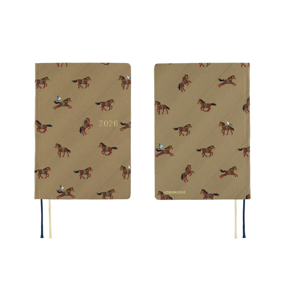 Hobonichi Techo HON 2026 - A6 Bow & Tie - Galloping Horses