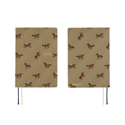 Hobonichi Techo HON 2026 - A6 Bow & Tie - Galloping Horses