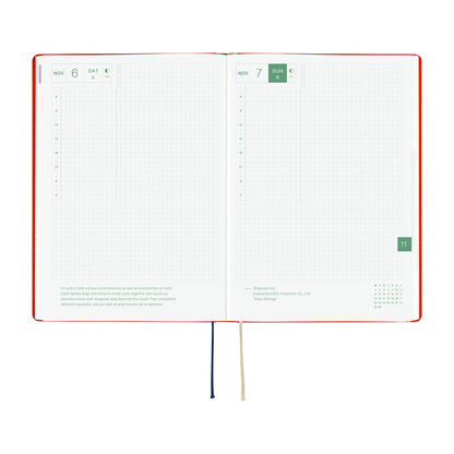 Hobonichi - Techo HON 2027 - A5 Yumi Kitagishi: White Cat and Rabbit's Tea Room