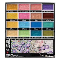 Kuretake Zig - Gansai Tambi - Metallic Watercolor Set of 24