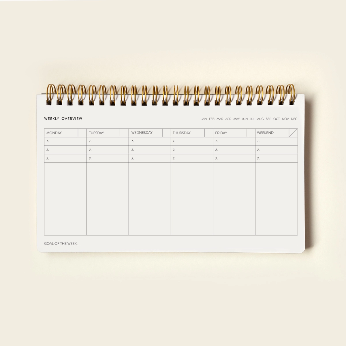 Botanica Paper Co. Undated Weekly Desk Planner