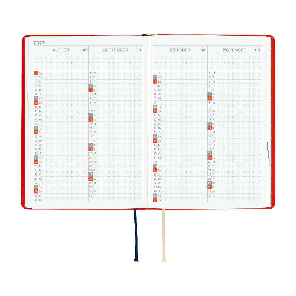 Hobonichi - Techo HON 2027 - A6 Yumi Kitagishi: White Cat and Rabbit's Tea Room