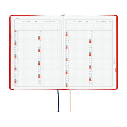 Hobonichi - Techo HON 2027 - A6 Yumi Kitagishi: White Cat and Rabbit's Tea Room