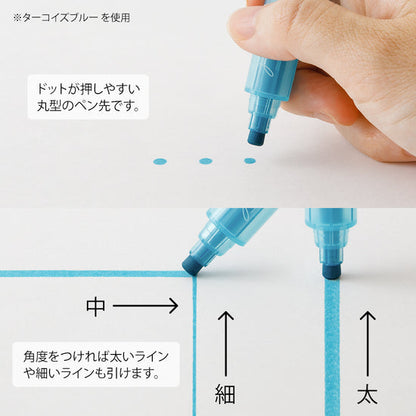 Midori - Connecting Pen Join Dots - 9 Color Set - Grayish Tone