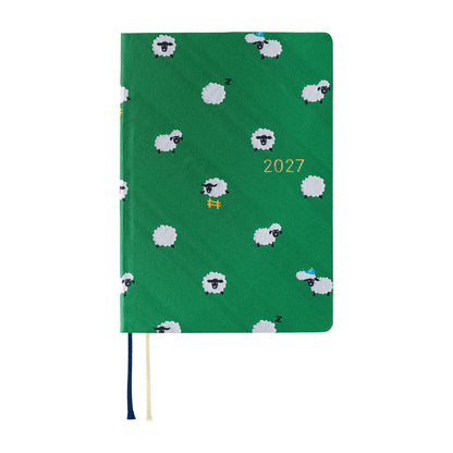 Hobonichi - Techo HON 2027 - A6 Bow & Tie: Sheep Sheep Sheep