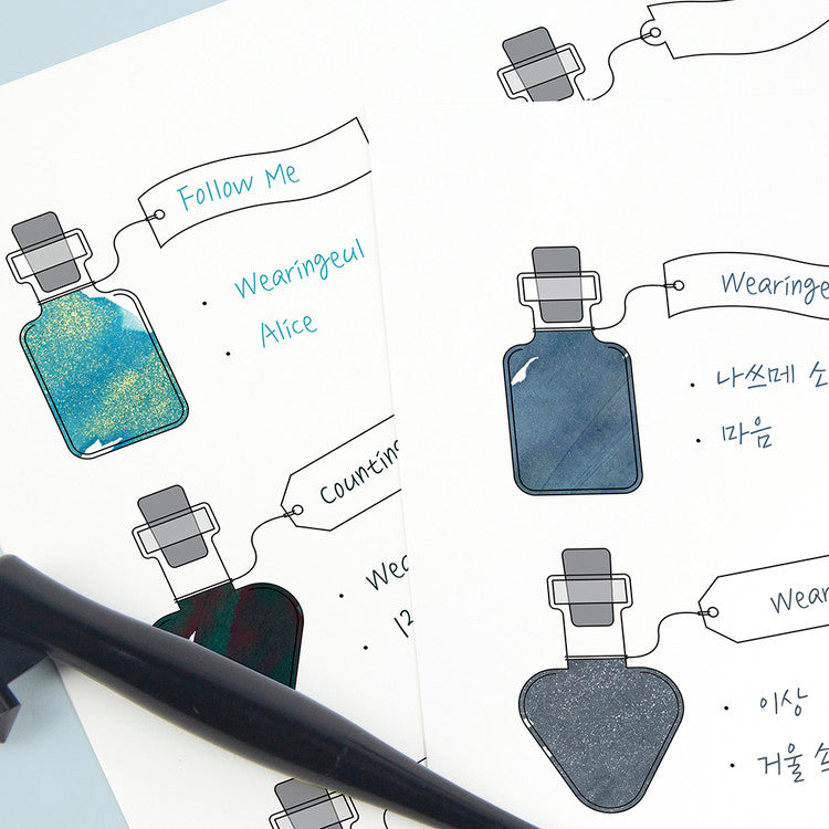 Wearingeul Ink - Ink Color Swatch Card - Alice's Potion