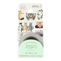 Midori - Yuru Log Sticker Roll - Animal Emotions