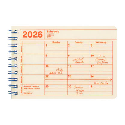 Mark's Inc. Notebook Calendar 2026 - B7 XS