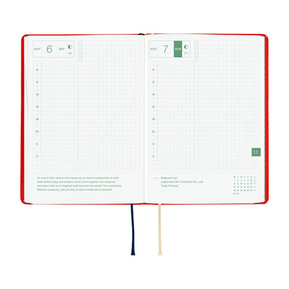 Hobonichi - Techo HON 2027 - A6 Yumi Kitagishi: White Cat and Rabbit's Tea Room