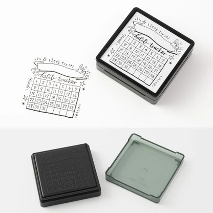 Midori - Paintable Pre-Inked Stamp - Habit Tracker