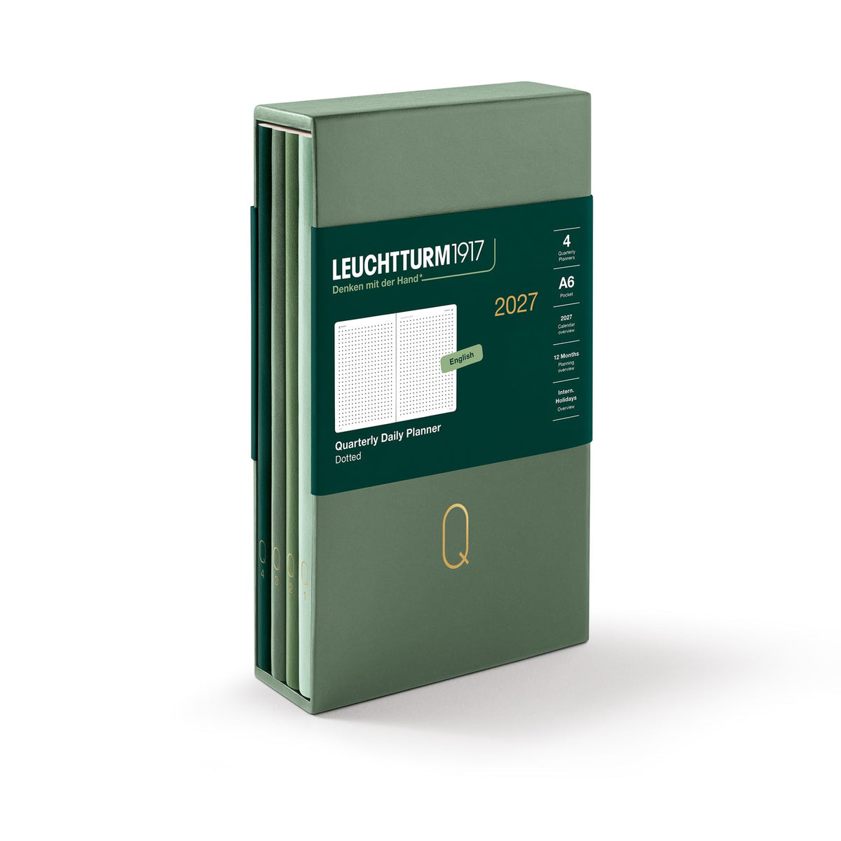 Leuchtturm1917 - Quarterly Daily Planner - Shades of Green A6 Dotted