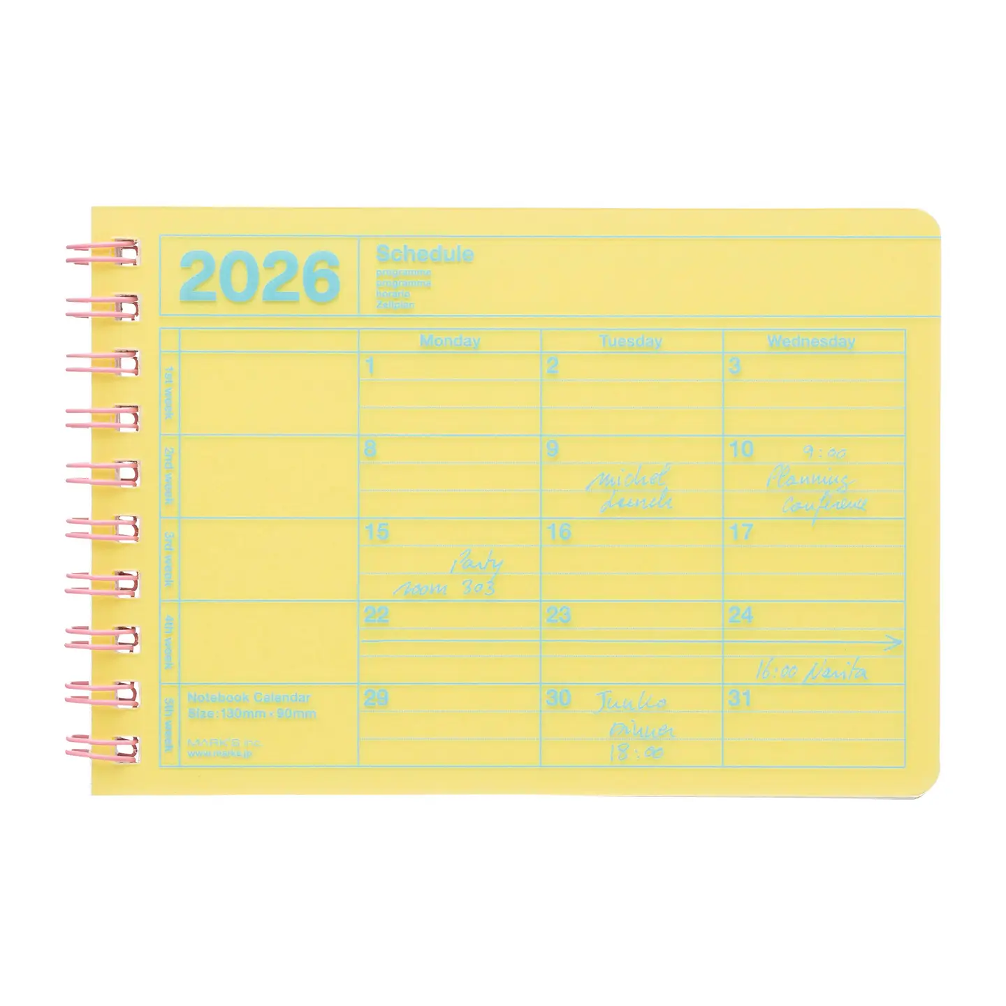 Mark's Inc. Notebook Calendar 2026 - B7 XS