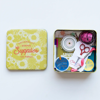 Cotton Clara Embroidery Starter Kit Sewing Tin