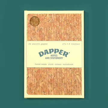 Dapper Notes - Giant Heart Large Cork Notebook