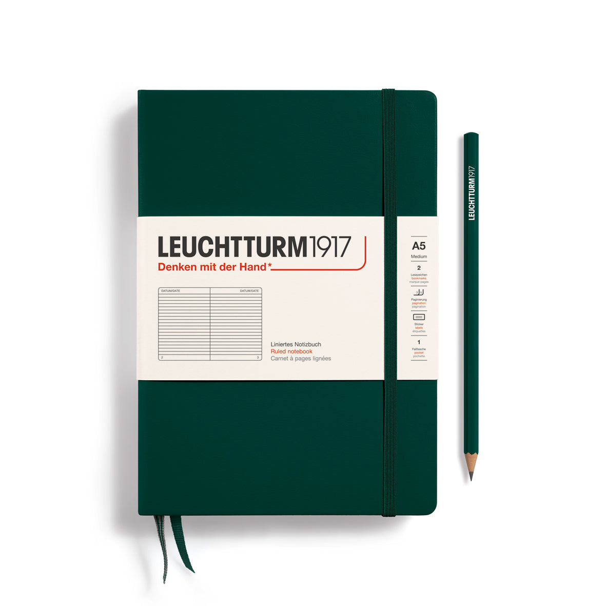 Leuchtturm1917 - A5 Medium Hardcover Ruled Notebook