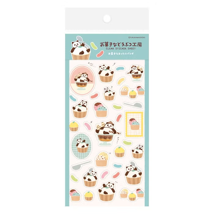 Furukawashiko Clear Sticker Sheet - Relaxed Panda