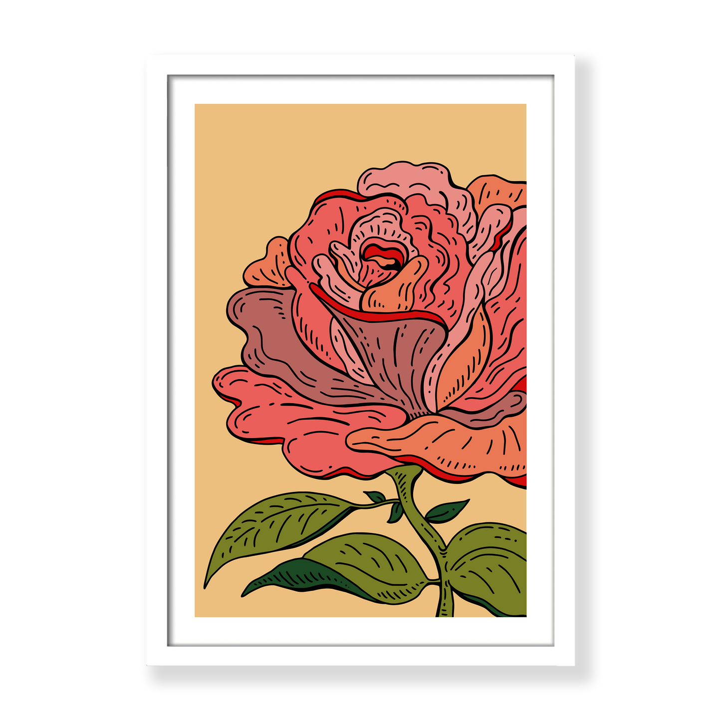 A Rose in Fall Print